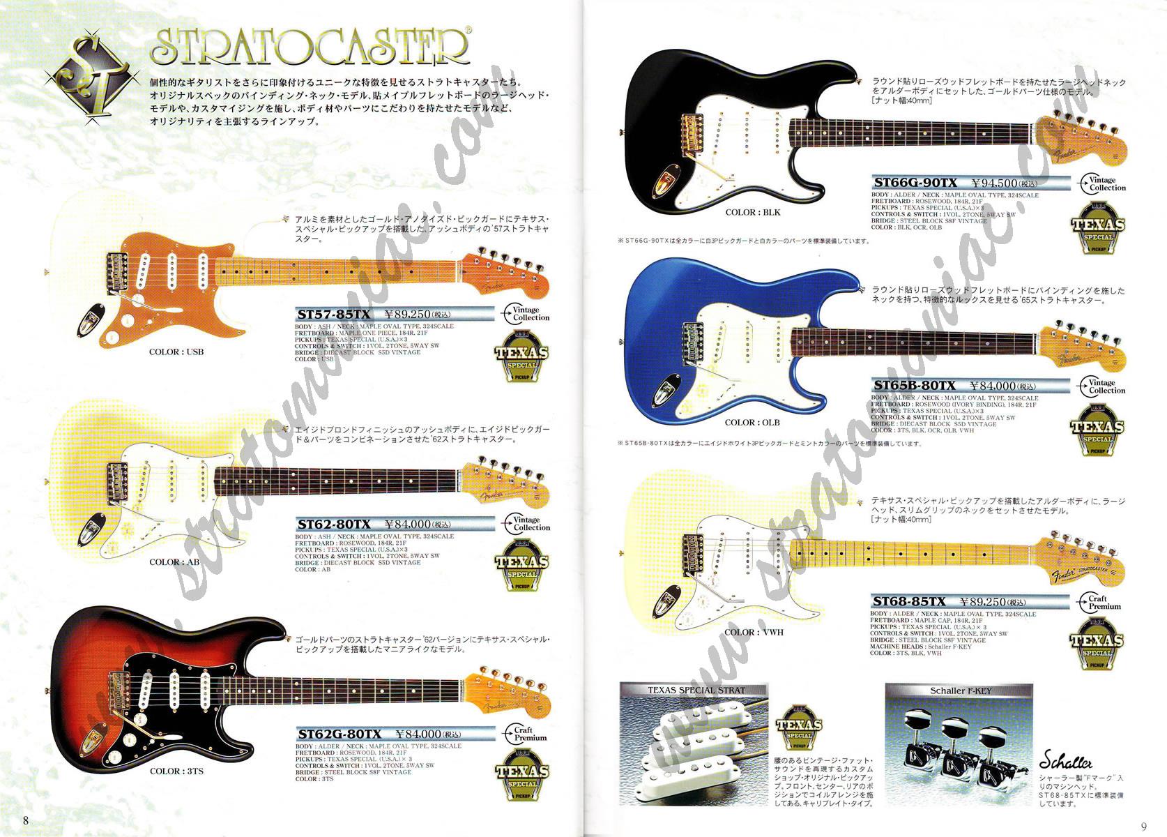 Каталог Fender Japan июнь 2006 года (электрогитары и бас-гитары)